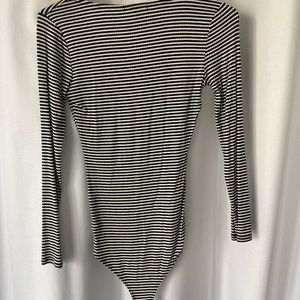 XS B&W striped body suit, lace up
